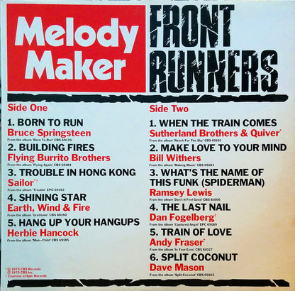 Various : Melody Maker Front Runners (LP, Promo, Smplr)