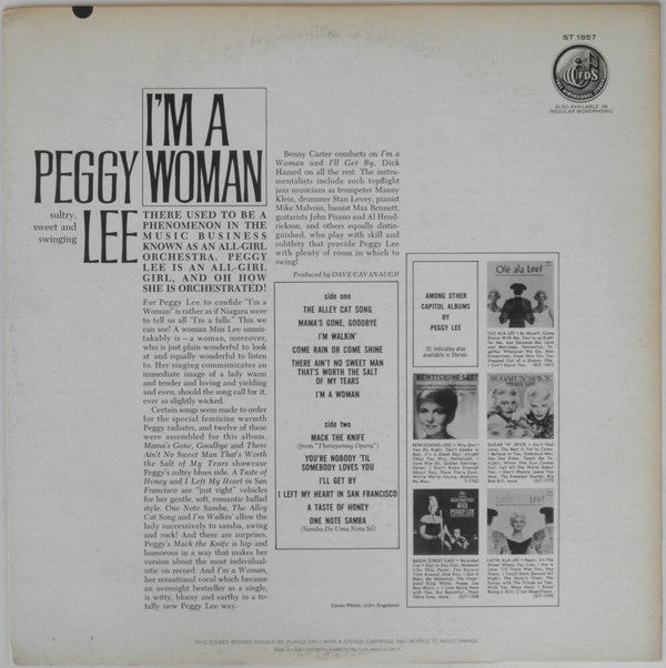 Peggy Lee : I'm A Woman (LP, Album, Scr)