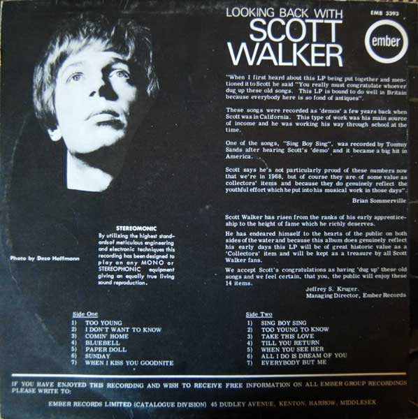 Scott Walker : Looking Back With Scott Walker (LP, Comp)