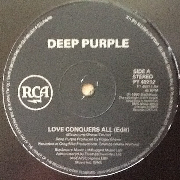 Deep Purple : Love Conquers All (12", Single, Pos)