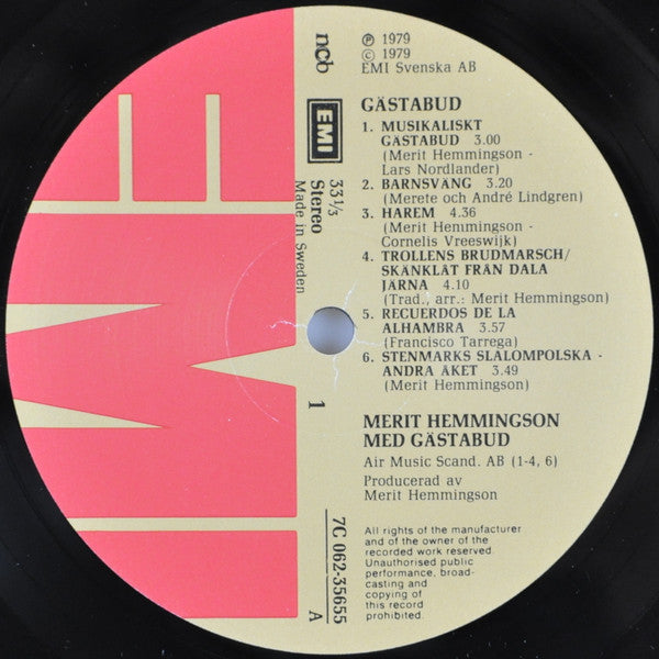 Merit Hemmingson Med Gästabud : Gästabud (LP, Album)