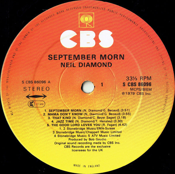 Neil Diamond : September Morn (LP, Album)