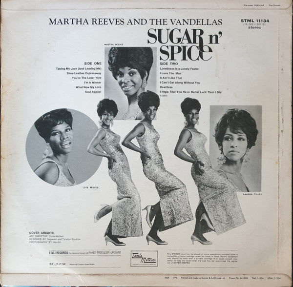 Martha Reeves & The Vandellas : Sugar N' Spice (LP, Album)