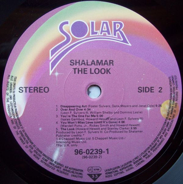 Shalamar : The Look (LP, Album)