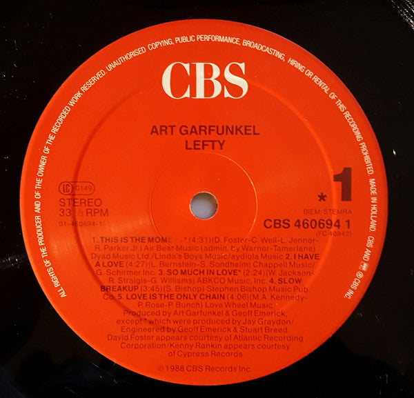 Art Garfunkel : Lefty (LP, Album)