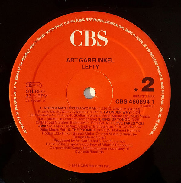 Art Garfunkel : Lefty (LP, Album)