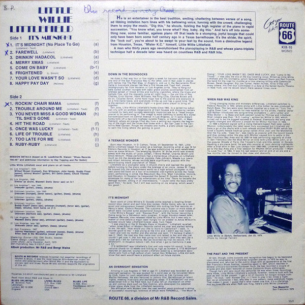 Little Willie Littlefield : It's Midnight (LP, Comp, Mono)