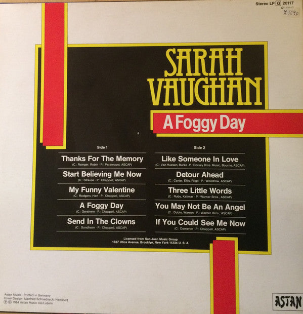 Sarah Vaughan : A Foggy Day (LP, Comp)