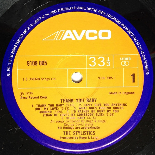 The Stylistics : Thank You Baby (LP, Album)