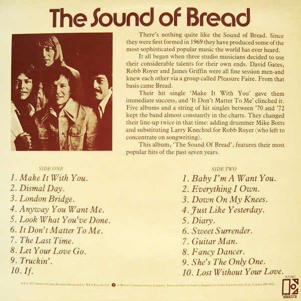 Bread : The Sound Of Bread - Their 20 Finest Songs (LP, Album, Comp, non)