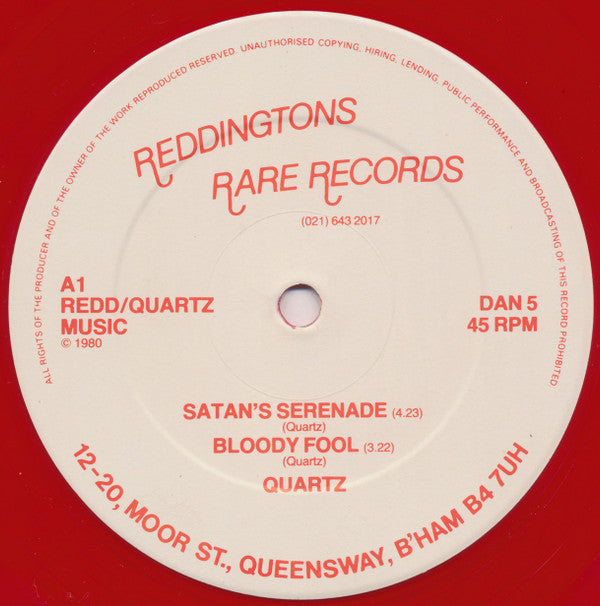 Quartz (10) : Satans Serenade + Bloody Fool / Roll Over Beethoven (12", Red)