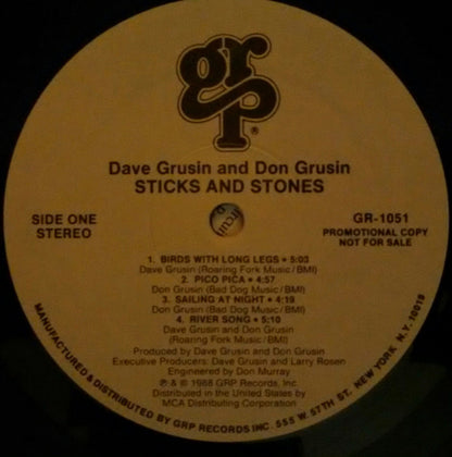 Dave Grusin And Don Grusin : Sticks And Stones (LP, Album, Promo)
