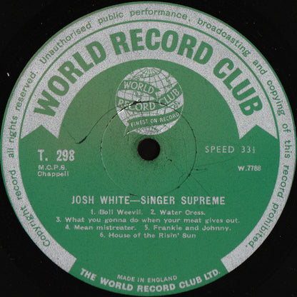 Josh White : Singer Supreme (LP)