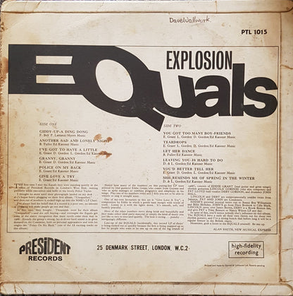 The Equals : Equals Explosion (LP, Album, Mono)