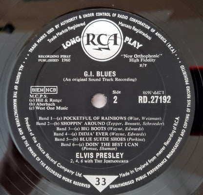 Elvis Presley : G.I. Blues (LP, Album, Mono, 1st)