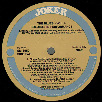 Various : The Blues Vol. 4 (Soloists In Performance) (LP, Album, Comp)