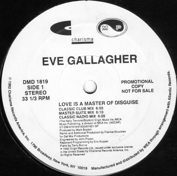 Eve Gallagher : Love Is A Master Of Disguise (12", Promo)