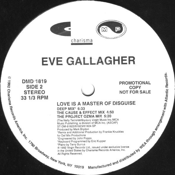 Eve Gallagher : Love Is A Master Of Disguise (12", Promo)