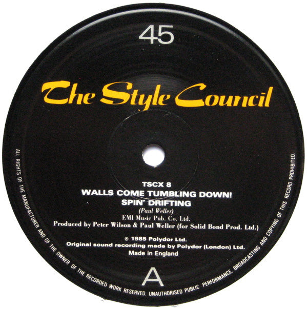 The Style Council : Walls Come Tumbling Down! (12")