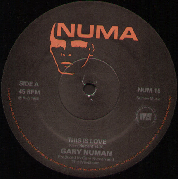 Gary Numan : This Is Love (12", Single + Flexi, 7", S/Sided)