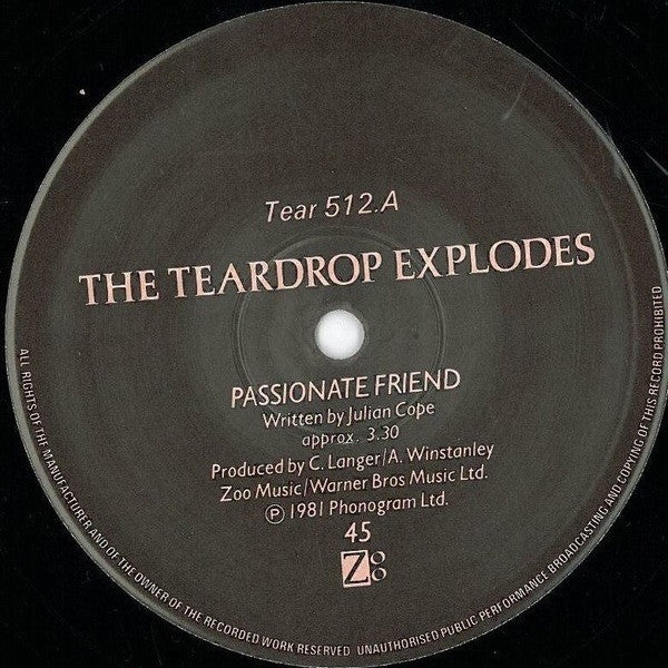 The Teardrop Explodes : Passionate Friend (12", Single)