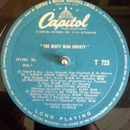 June Christy : The Misty Miss Christy (LP, Album, Mono)