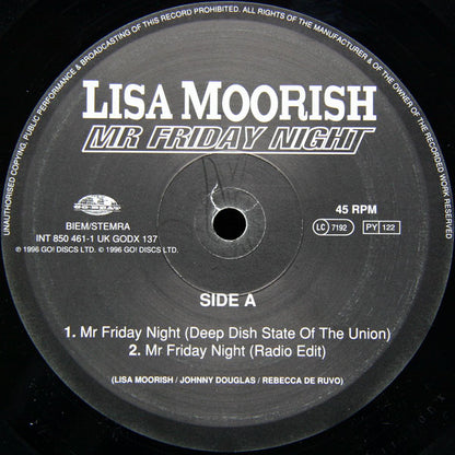 Lisa Moorish : Mr Friday Night (12")