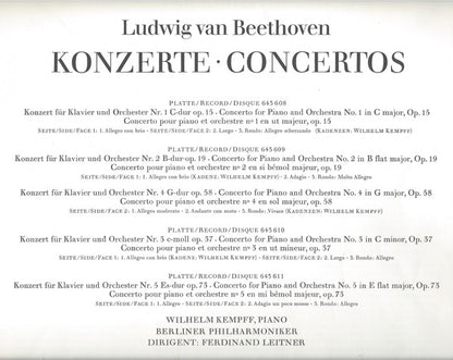 Beethoven* : Die Konzerte - Concertos (Box + 6xLP, Comp)