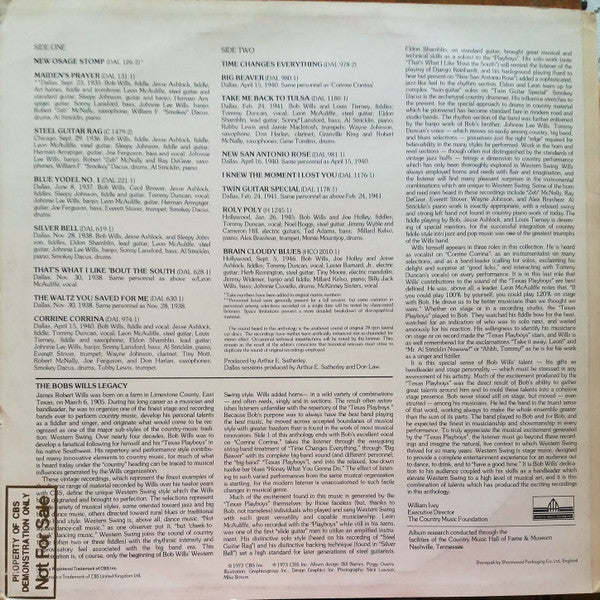 Bob Wills And His Texas Playboys* : The Bob Wills Anthology (LP, Comp, Mono)