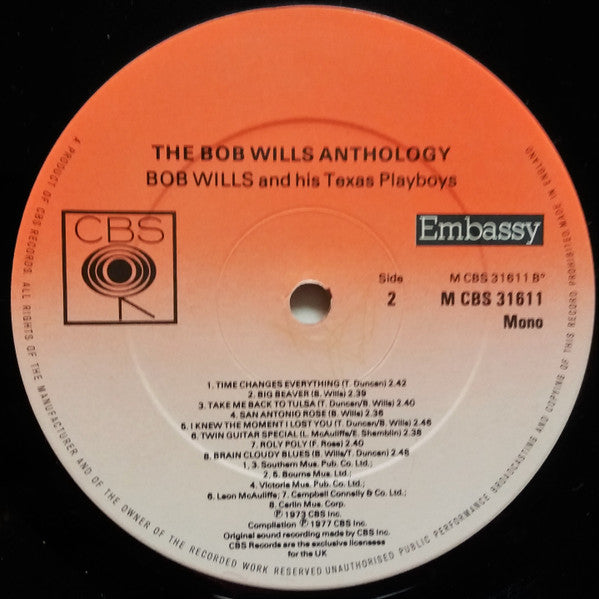 Bob Wills And His Texas Playboys* : The Bob Wills Anthology (LP, Comp, Mono)