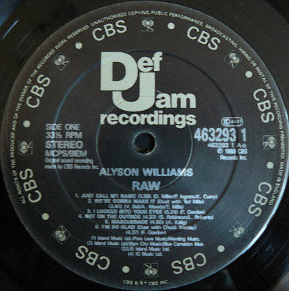 Alyson Williams : Raw (LP, Album)