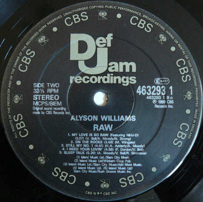 Alyson Williams : Raw (LP, Album)