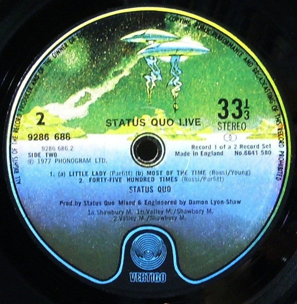 Status Quo : Live (2xLP, Album, Gat)