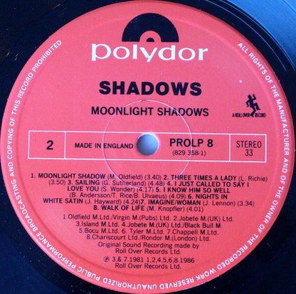 The Shadows : Moonlight Shadows (LP, Album)