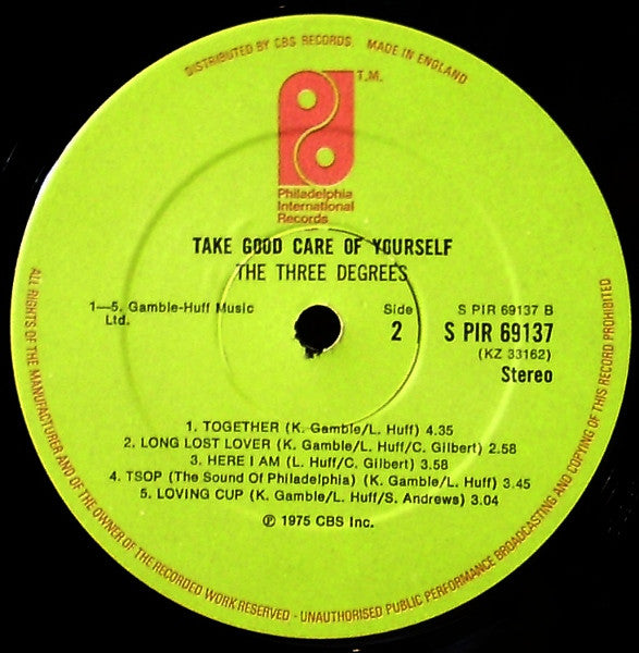 The Three Degrees : Take Good Care Of Yourself (LP, Album)