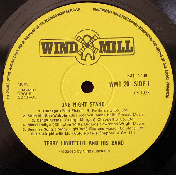 Terry Lightfoot And His Band : One Night Stand (LP, Album)