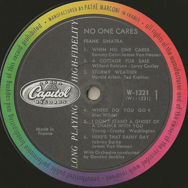 Frank Sinatra : No One Cares (LP, Album, Mono, RP)