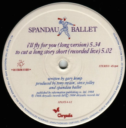 Spandau Ballet : I'll Fly For You (12", Single, Gat)