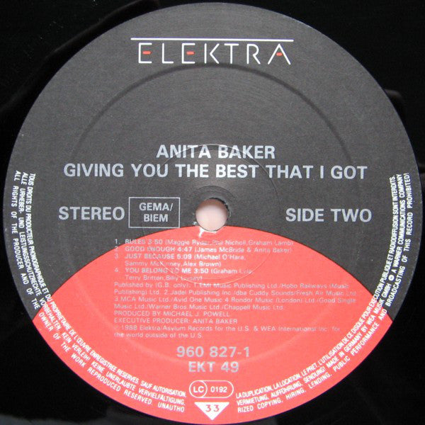 Anita Baker : Giving You The Best That I Got (LP, Album)