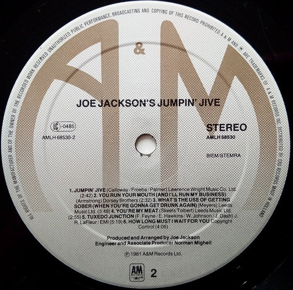 Joe Jackson : Joe Jackson's Jumpin' Jive (LP, Album)