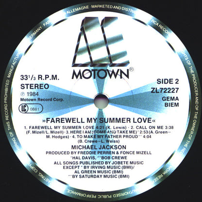 Michael Jackson : Farewell My Summer Love (LP, Album)