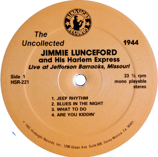 Jimmie Lunceford And His Harlem Express : Live At Jefferson Barracks, Missouri  1944 (LP)