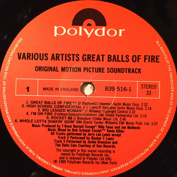 Various : Great Balls Of Fire! (Original Motion Picture Soundtrack) (LP, Album)