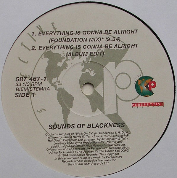 Sounds Of Blackness : Everything Is Gonna Be Alright (12", Par)