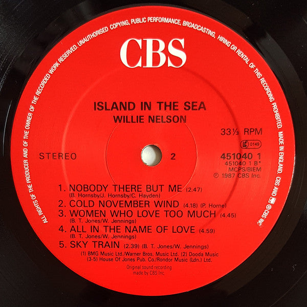 Willie Nelson : Island In The Sea (LP, Album)