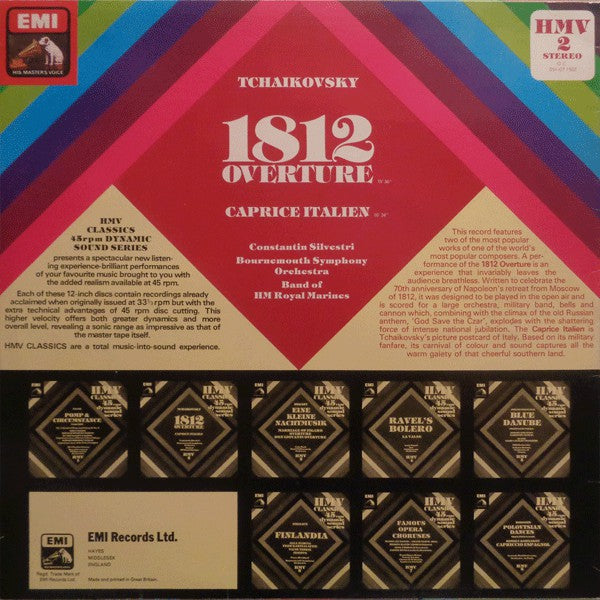 Pyotr Ilyich Tchaikovsky - Constantin Silvestri, Bournemouth Symphony Orchestra, The Band Of H.M. Royal Marines (Royal Marines School Of Music) : 1812 Overture / Caprice Italien (12")