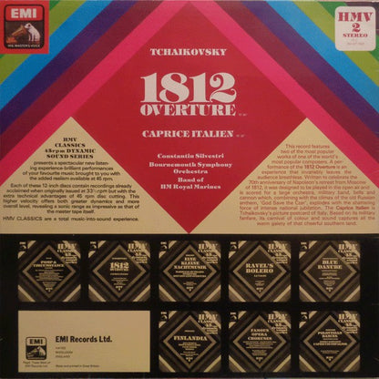 Pyotr Ilyich Tchaikovsky - Constantin Silvestri, Bournemouth Symphony Orchestra, The Band Of H.M. Royal Marines (Royal Marines School Of Music) : 1812 Overture / Caprice Italien (12")