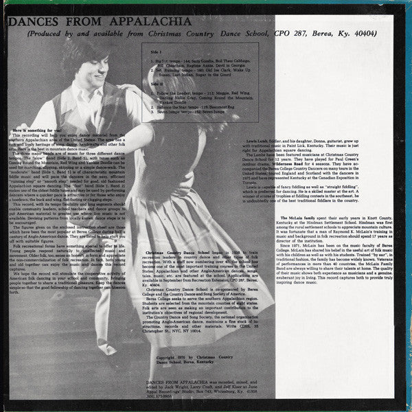 Berea College Christmas Dance School : Dances From Appalachia (LP, Album)