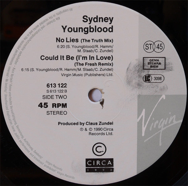 Sydney Youngblood : I'd Rather Go Blind (12", Single)