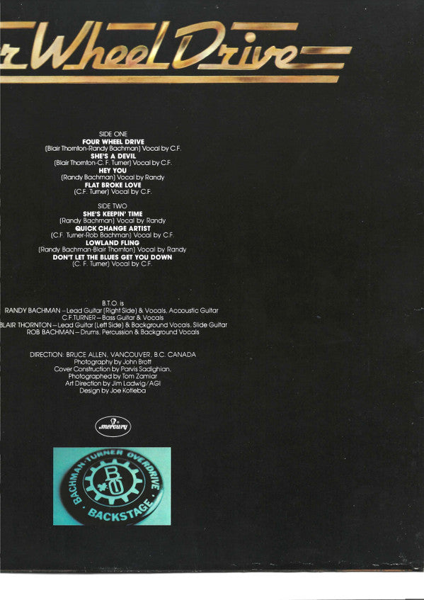 Bachman-Turner Overdrive : Four Wheel Drive (LP, Album, Gat)